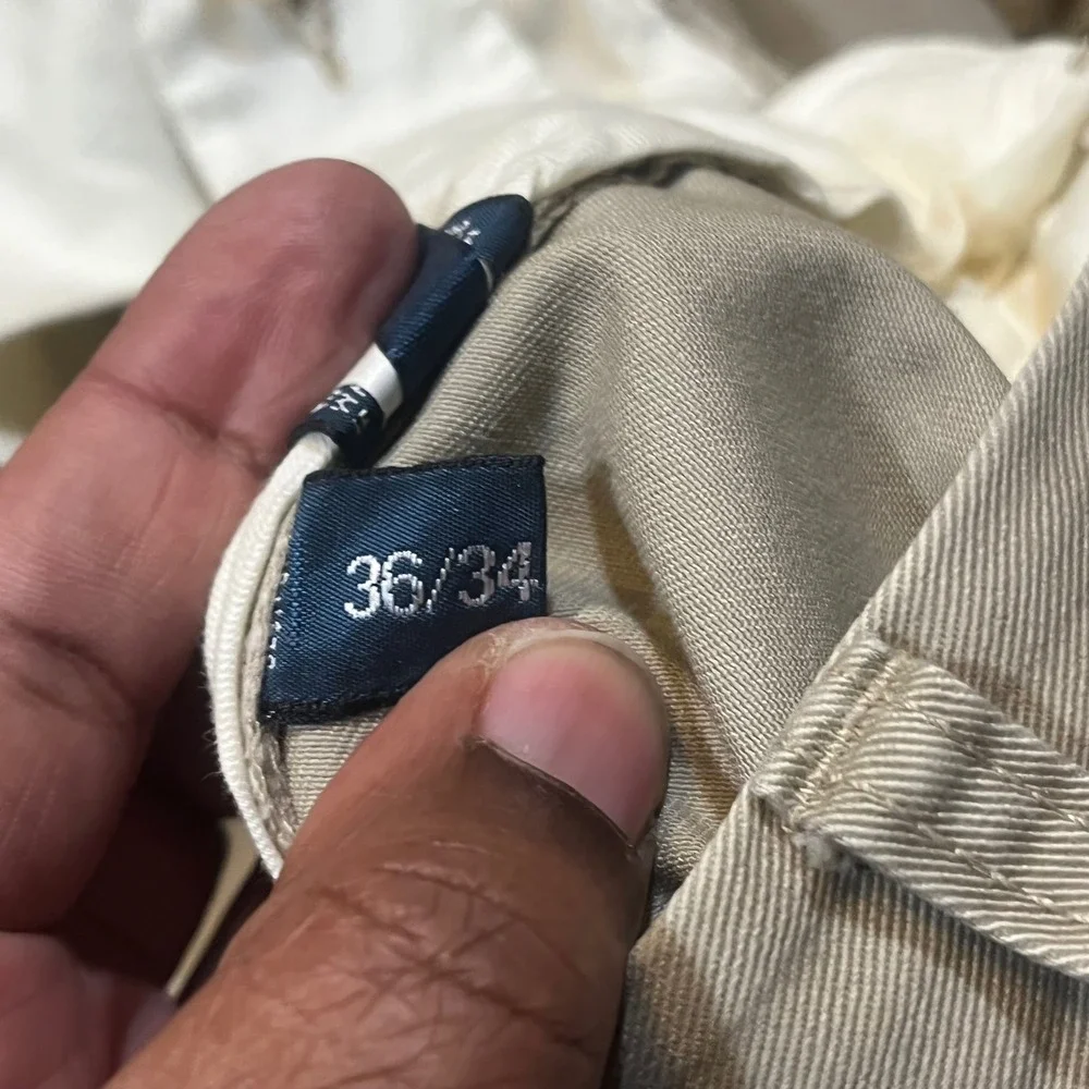 Polo Ralph Lauren Ethan Pant Mens‎ 36x34 Tan Khaki Pleated 100% Cotton Chinos